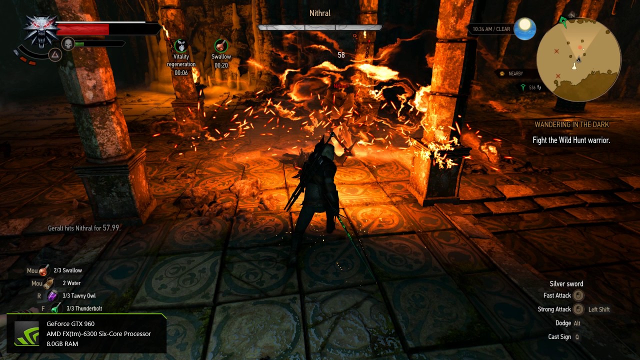 The Witcher 3 Wondering In The Dark / How to beat The Wild Hunt warrior (Death March)