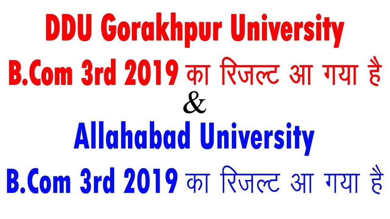 B.Com 3rd Year 2019 Result Declared of DDU And Allahabad University