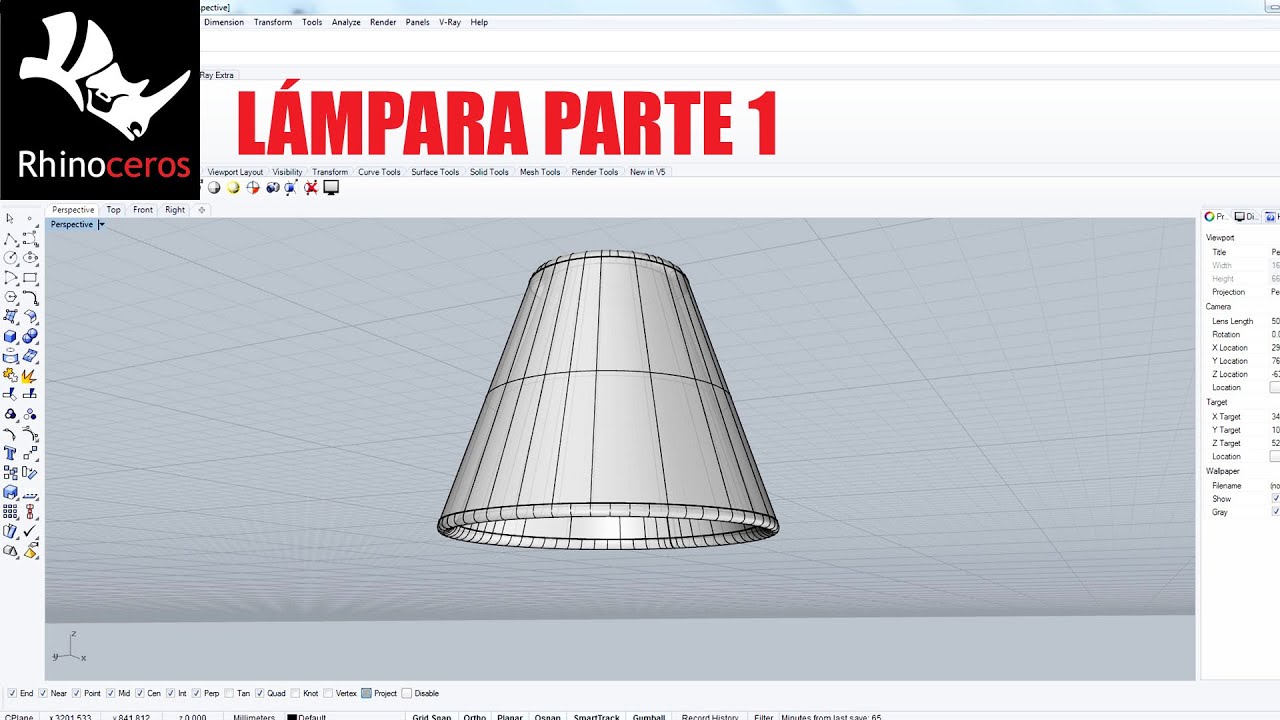 DISEÑAMOS LÁMPARA CON RHINO 3D (PARTE 1)