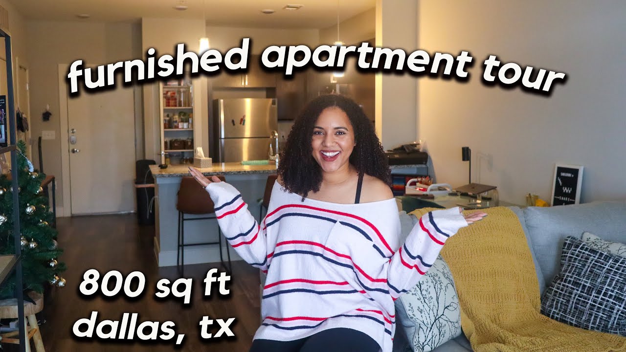 Furnished apartment tour ✰ 800 sq ft // Dallas, TX suburb