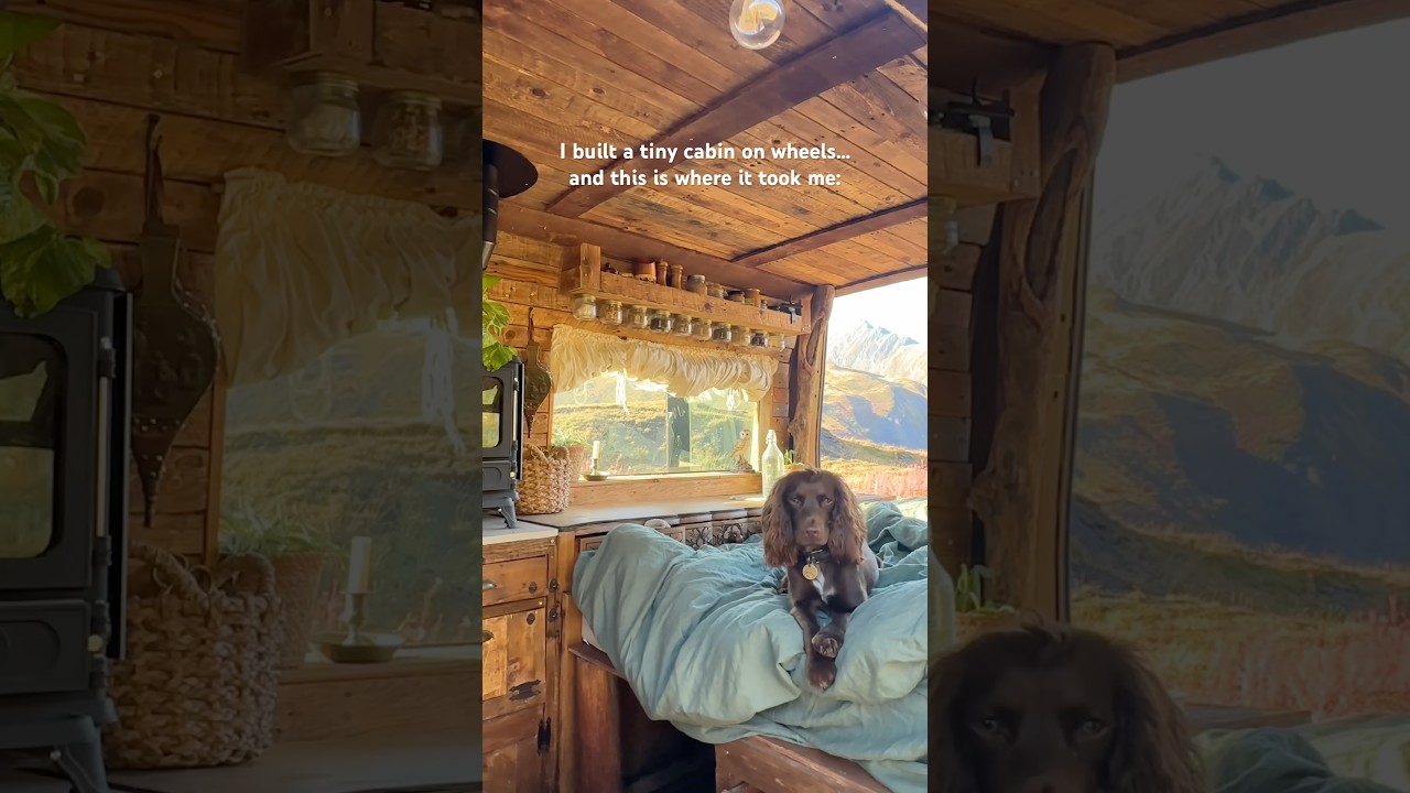 Living In a Tiny Hobbit Van In the Mountains ❤️ #solofemalevanlife #vanbuild #vanconversion