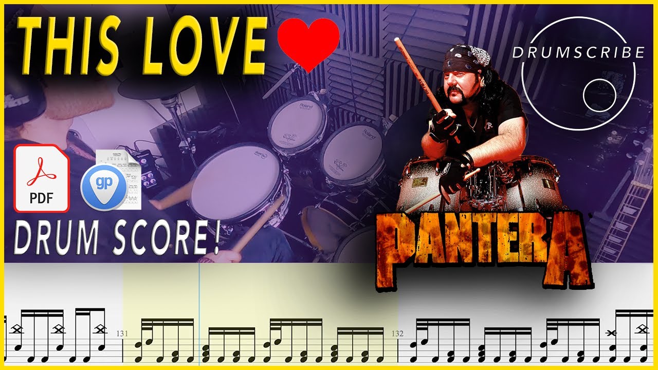 This Love - Pantera | DRUM SCORE Sheet Music | #62 DRUMSCRIBE