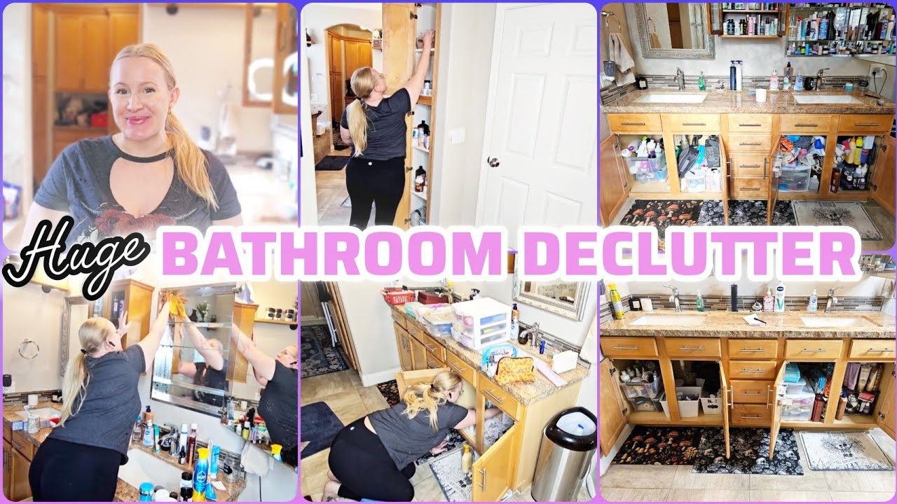 Huge Bathroom Declutter | Declutter With Me & Organize