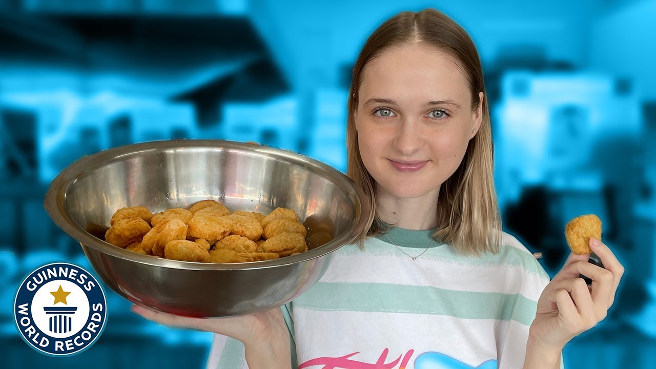 Most chicken nuggets eaten in one minute - Guinness World Records