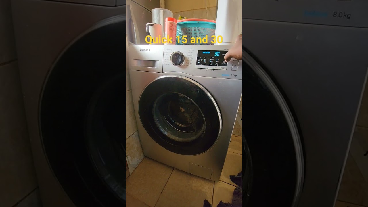 How to set a Samsung washing machine to quick 15 and 30 cycle #viral
