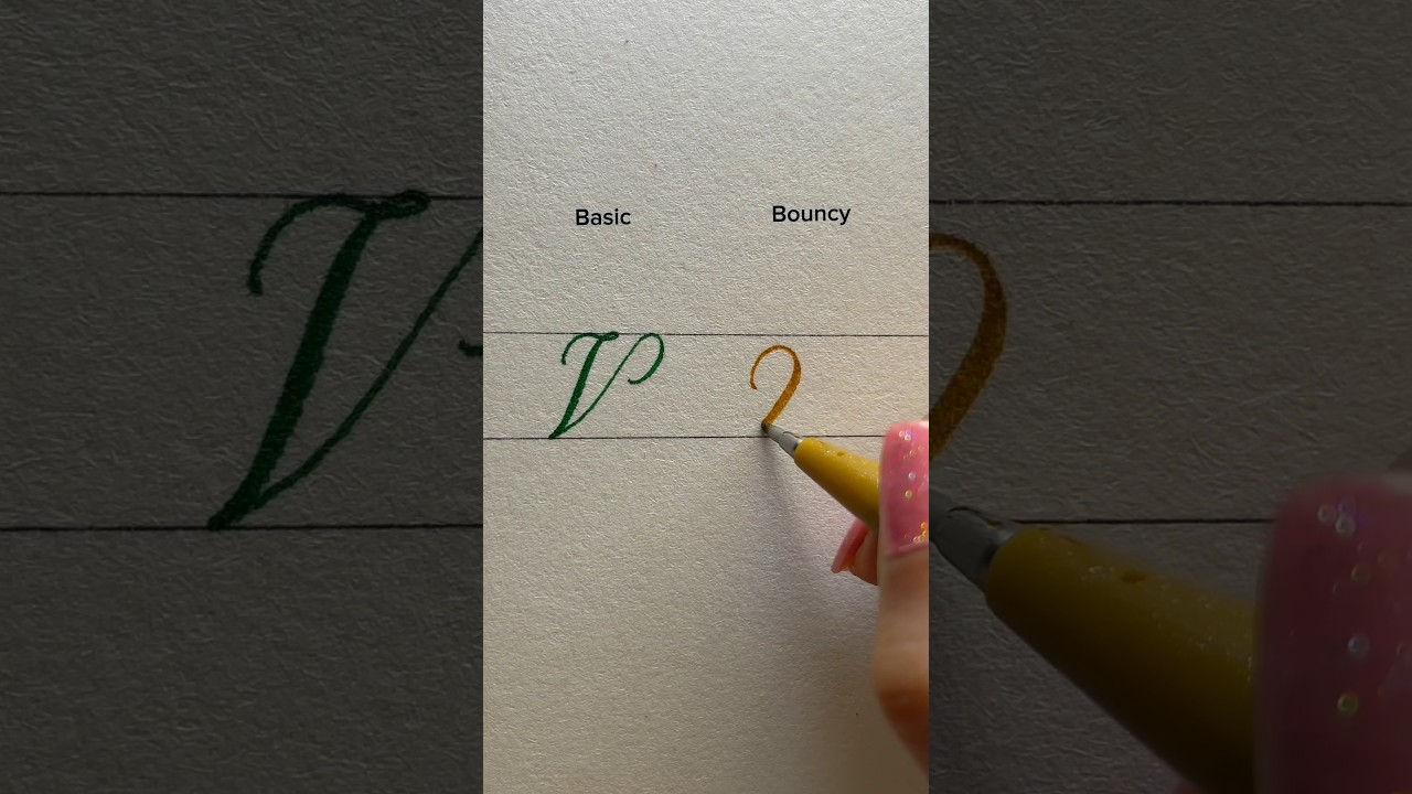 &ldquo; V &rdquo; basic & bouncy calligraphy #lettering #handwriting #calligrahy #reels #fyp #shorts #viralvideo