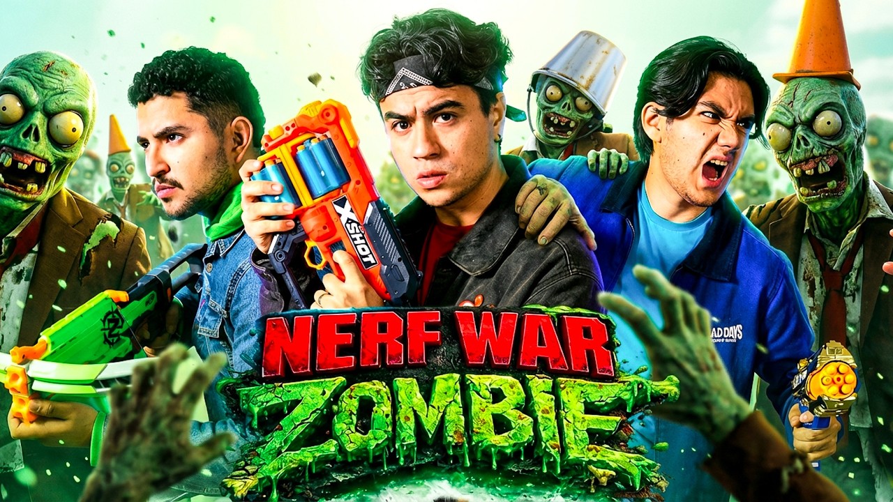 Si las batallas nerf tuvieran zombies | NERF WAR ZOMBIE