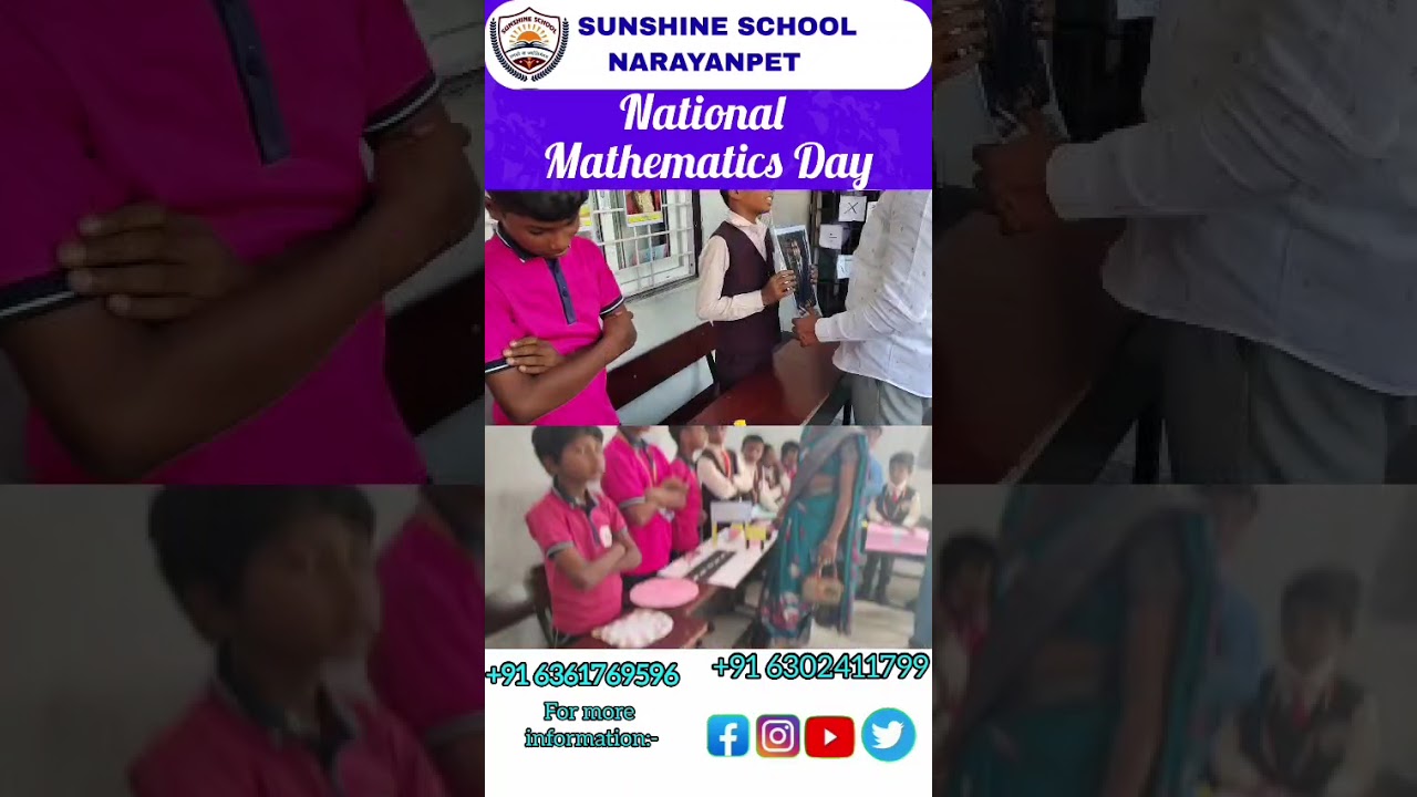Mathematics Day celebration @ Sunshine school Narayanpet 