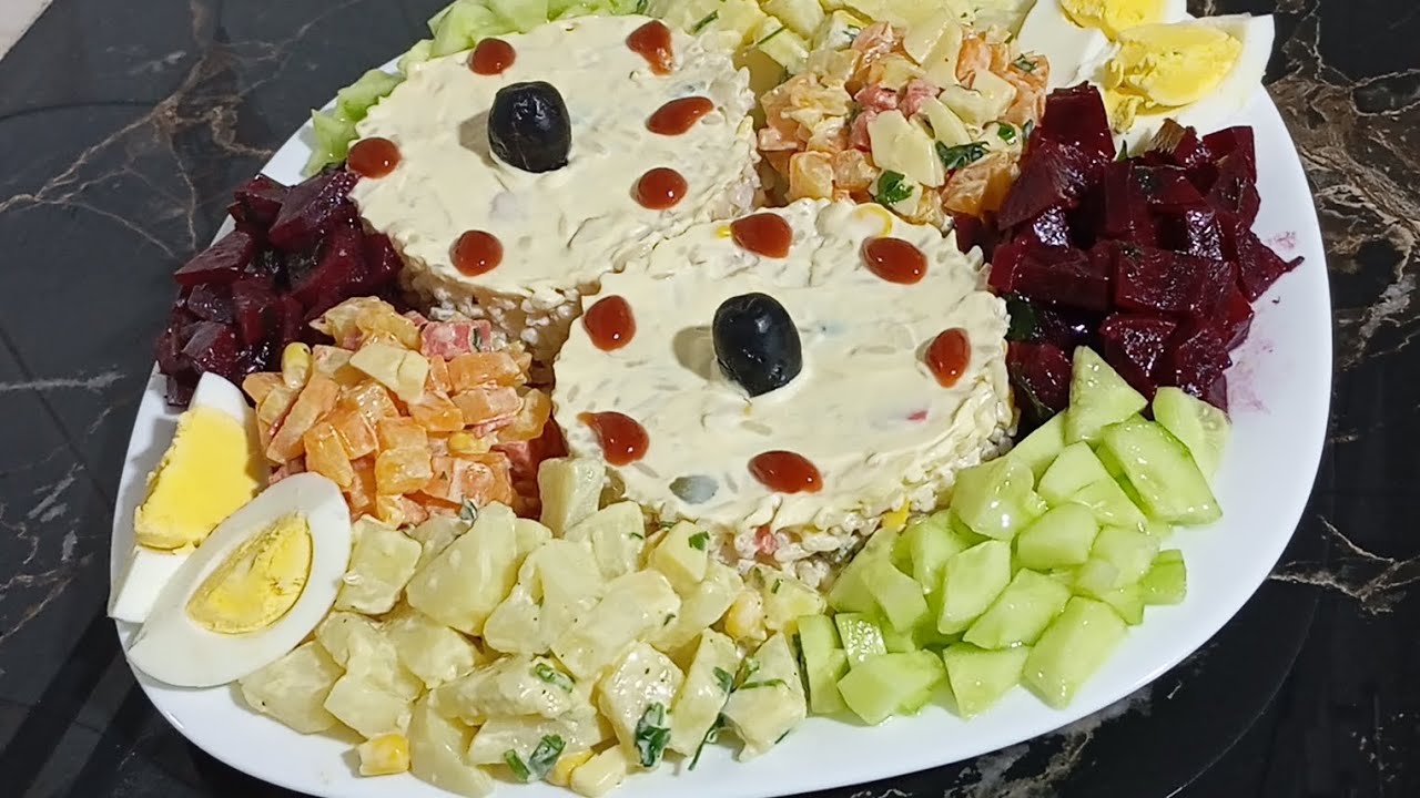 سلطة الأرز و الخضار للمناسبات و رمضان💥بزااف بنينة 