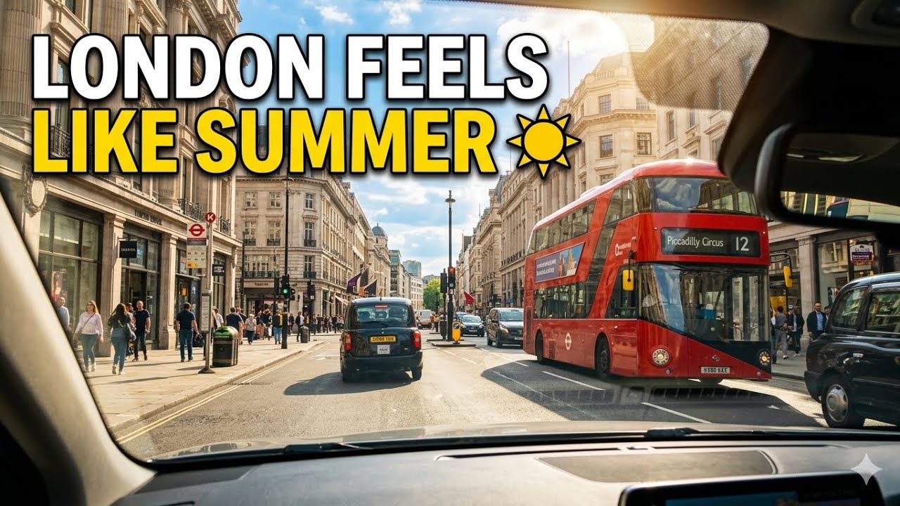 London Feels Like Summer Today ☀️😍 | Relaxing Drive 4K