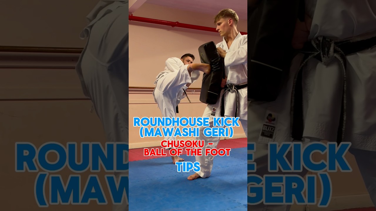 Roundhouse kick with the ball of the foot #karate #kicks #martialarts #tips #shotokan