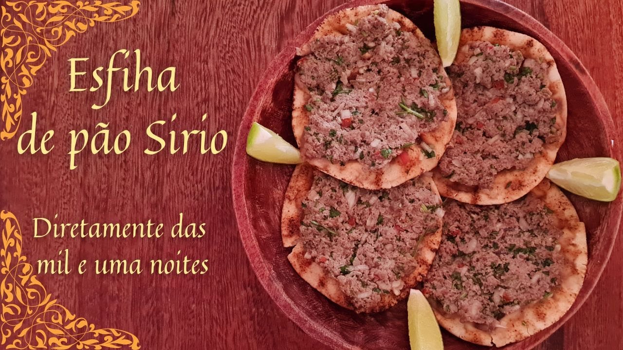Deliciosa esfiha de pão sírio fácil e rápida de fazer