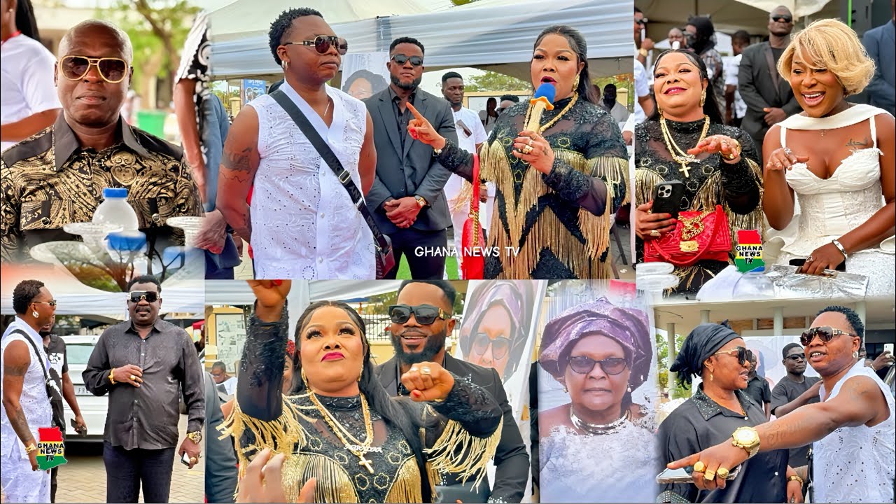 Nana Agradaa ends Nana Tornado’s Moms funeral with Brɔfobɔne,sprays cash. Efya Odo,Big Akwes, arrive