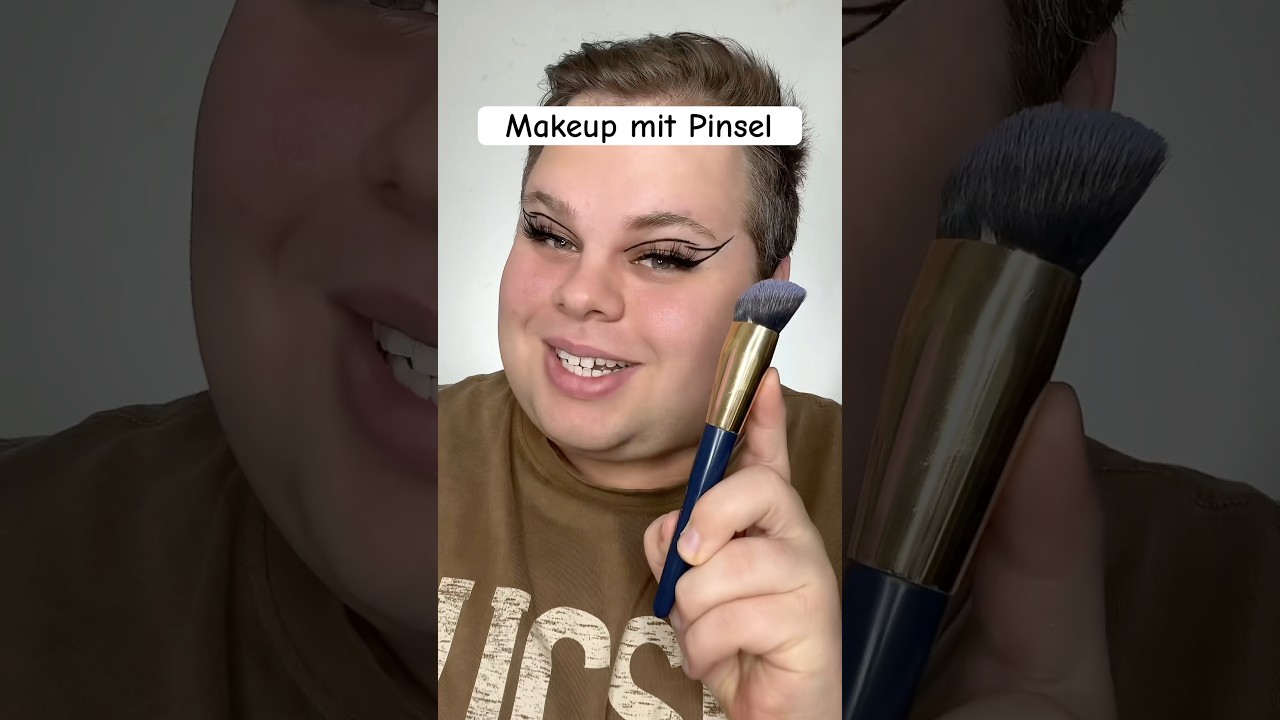 Makeup mit Pinsel auftragen OHNE STREIFEN 🔥 #shorts #makeup #pinsel