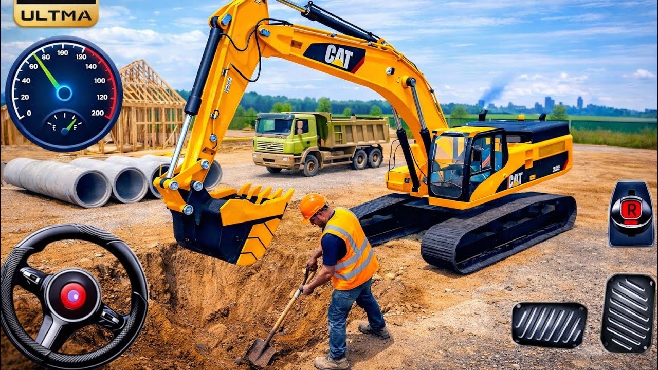 JCB Excavator Loading Truck 🚜 | Heavy Construction Game | Dump Truck Simulator