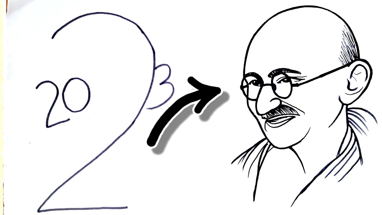 2023 से महात्मा गांधी का चित्र बनाए/How To Draw Mahatma Gandhi Step By Step/ Mahatma Gandhi Drawing