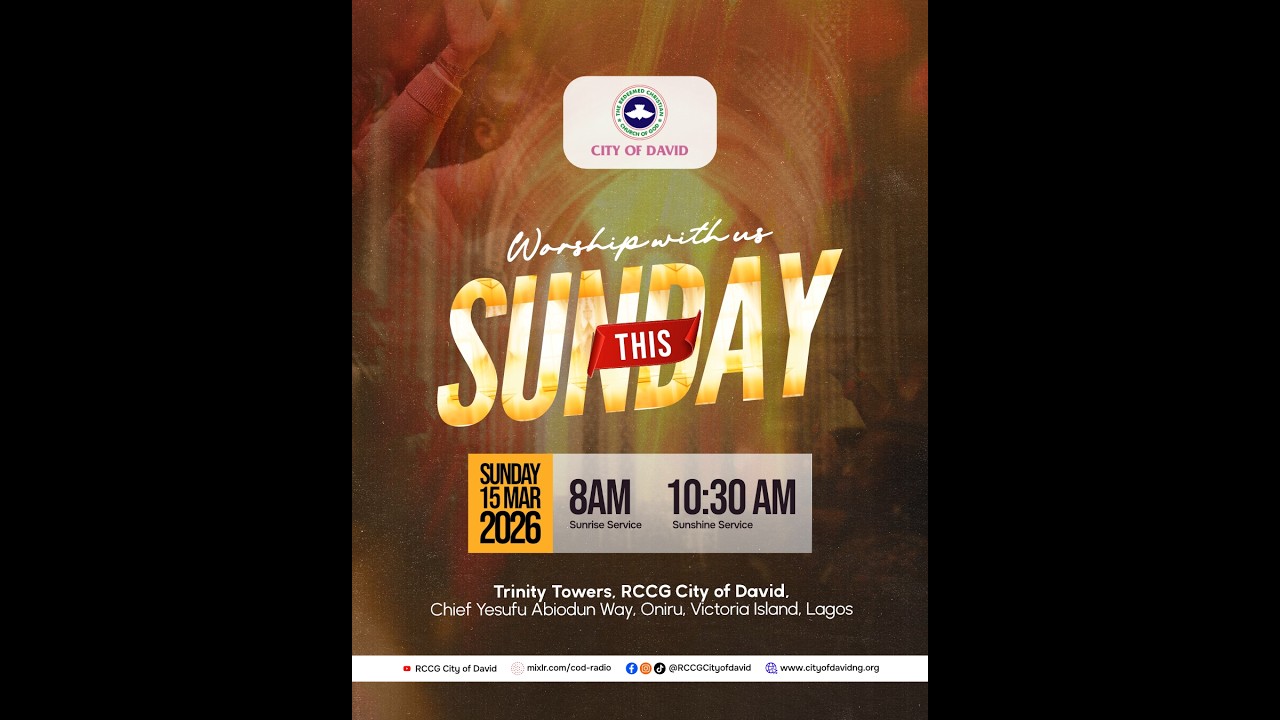 RCCG City of David Sunshine Service || 15th March 2026 || 10:30am WAT