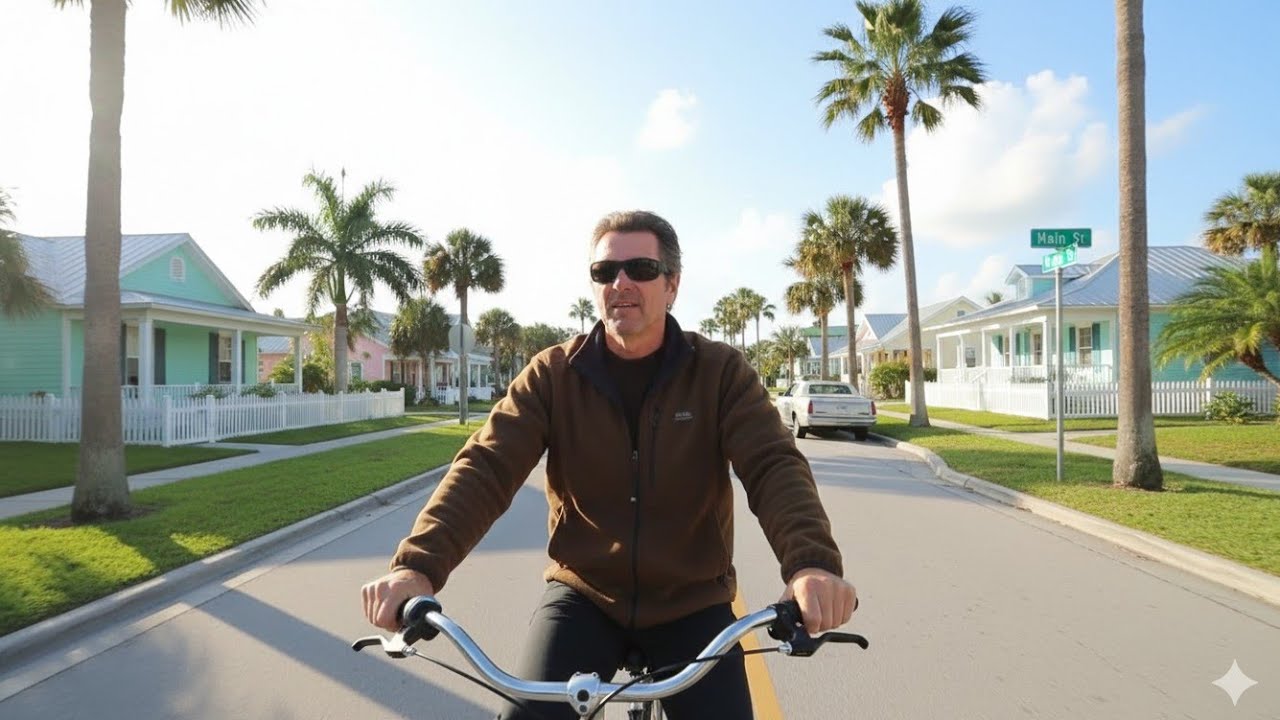 Florida Winter Bike Ride on a cold Winters Day 
