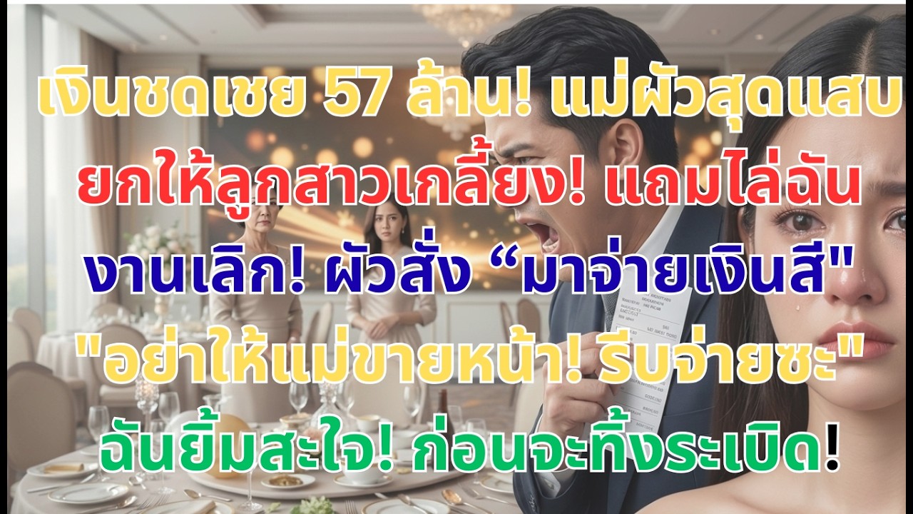แม่ผัวยกมรดก 57 ล้านให้ลูกสาว จัดงานใหญ่ไม่เชิญสะใภ้ แต่สุดท้ายกลับสั่งให้ฉันจ่ายเงิน!