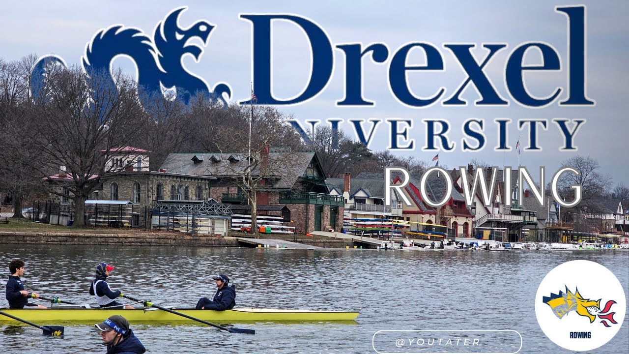 Drexel University Campus, Boathouse Row and rowing from the water on the  Schuylkill River