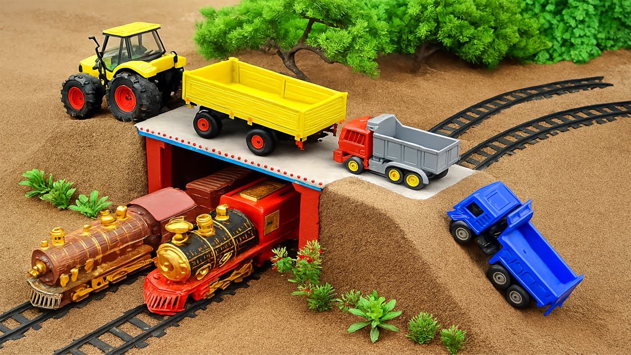 DIY Mini Truck Builds  Metal Railing Bridge | Fun Construction Science Project @BINBINTOYS-sun