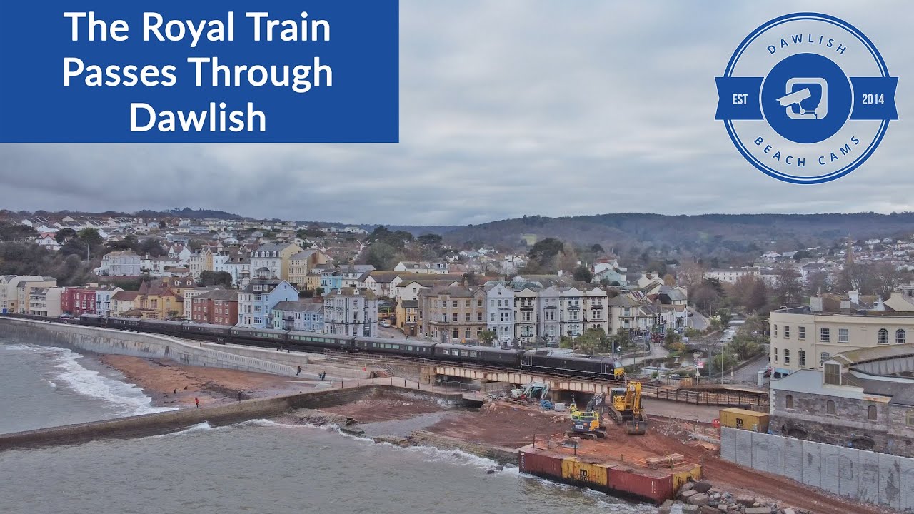 The Royal Train passes Dawlish with Prince Charles heading to Dartmouth