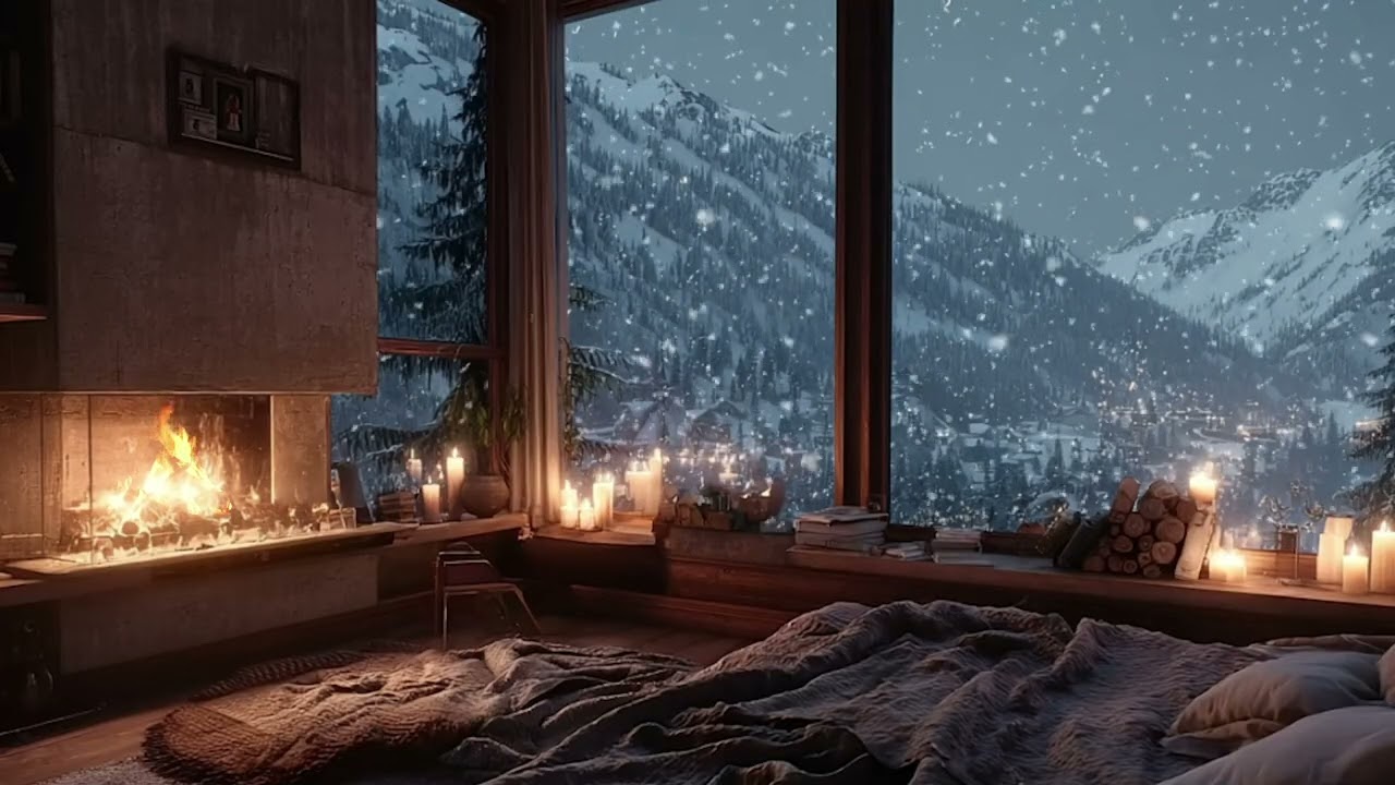 Gentle Piano & Fireplace Ambience 🔥 Peaceful Music for Sleep and Study