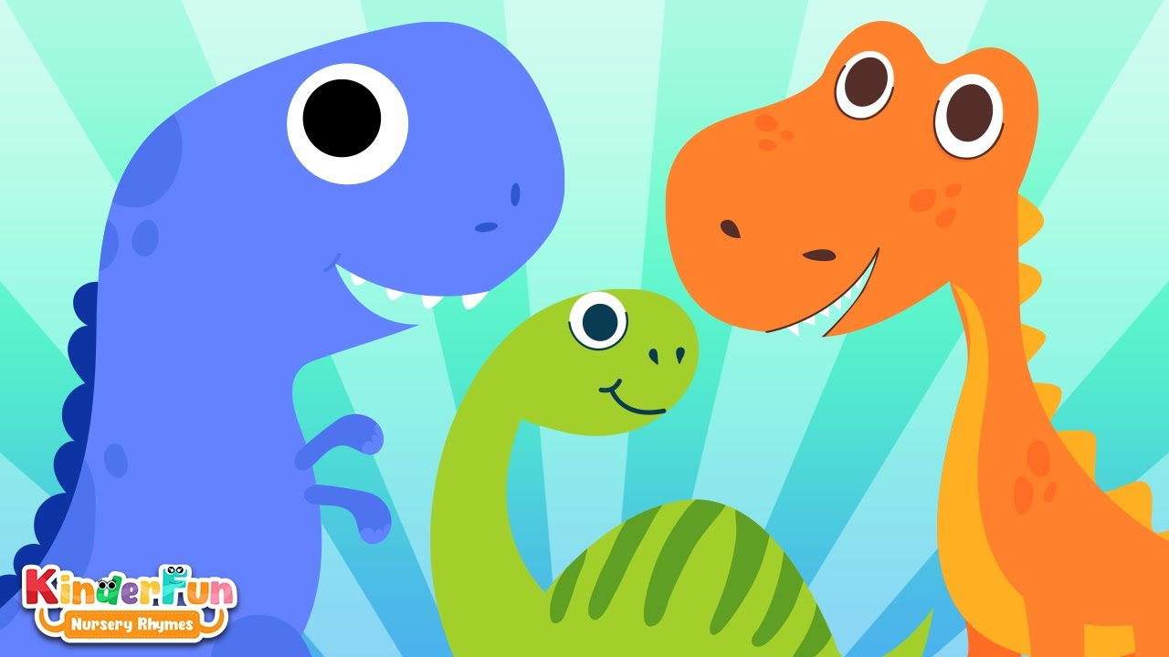 𝐊𝐢𝐝𝐬 𝐒𝐨𝐧𝐠𝐬 & 𝐍𝐮𝐫𝐬𝐞𝐫𝐲 𝐑𝐡𝐲𝐦𝐞𝐬 |10 Little Dinosaurs Jumping on the Bed Kinderfun Nursery Rhymes