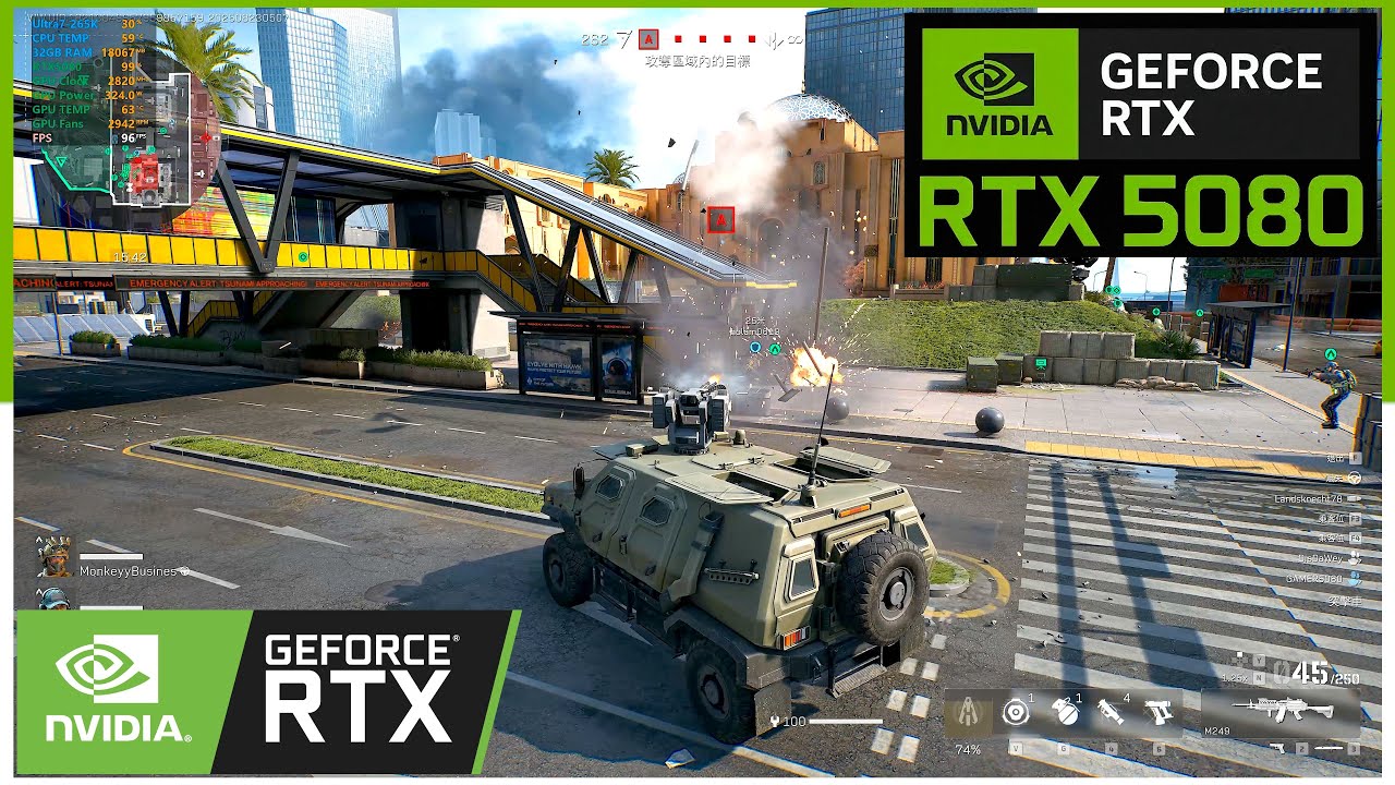 Delta Force : RTX 5080 - Ultra7 265K ( 4K Extreme Graphics Settings) DLSS OFF #4K #rtx #pubg