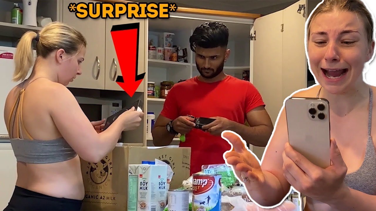 Shocked My Fiancée with iPhone 12 Pro Max in Grocery Bag *Totally Unexpected!*