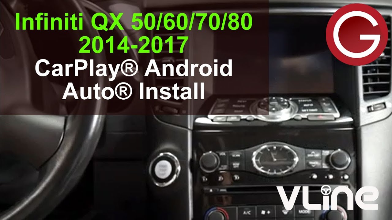Infiniti QX50 QX60 QX70 QX80 2014 2015 2016 2017 VLine Install CarPlay Android Auto Glove Box NIS9