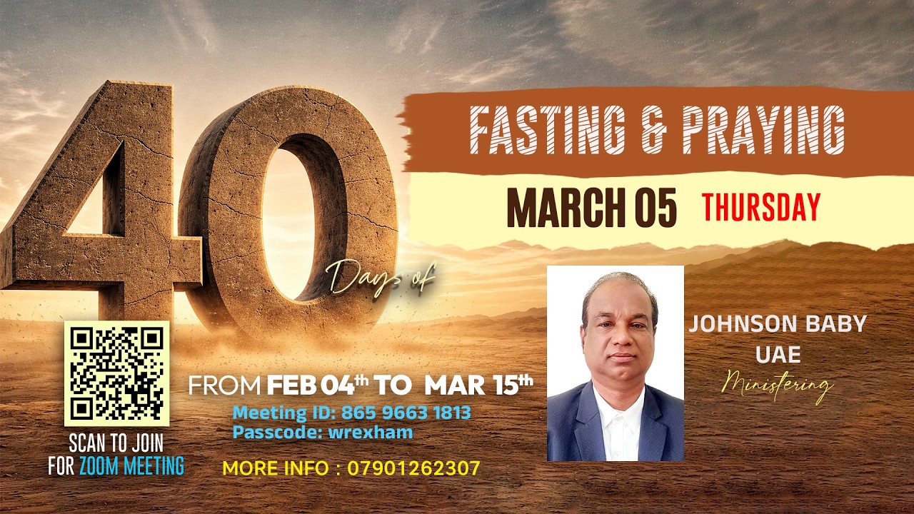 30th Day of Fasting Prayer | Remnant Church UK | Wrexham | Pr Johnson Baby | Pr Saju Jacob