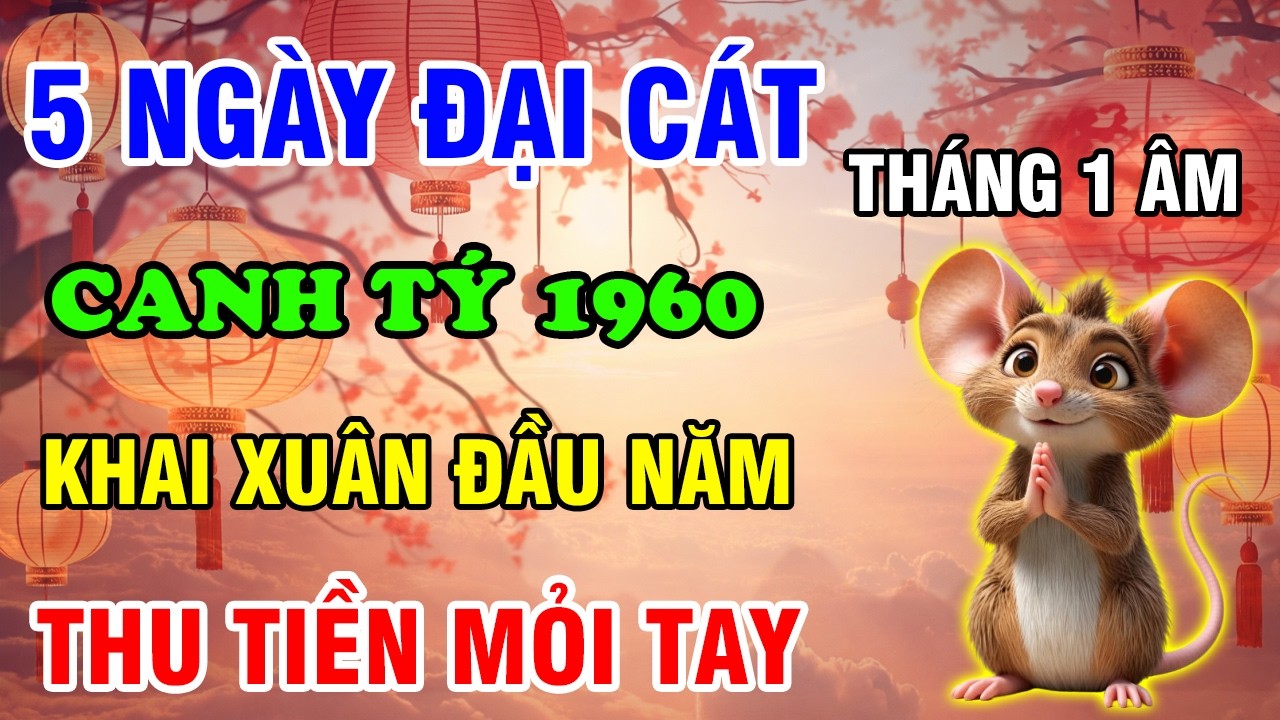 Tháng 1 Âm Lịch 2026, 5 Ngày Đại Cát Tuổi Canh Tý 1960 Trời Ban Lộc Lớn Thu Tiền Mỏi Tay