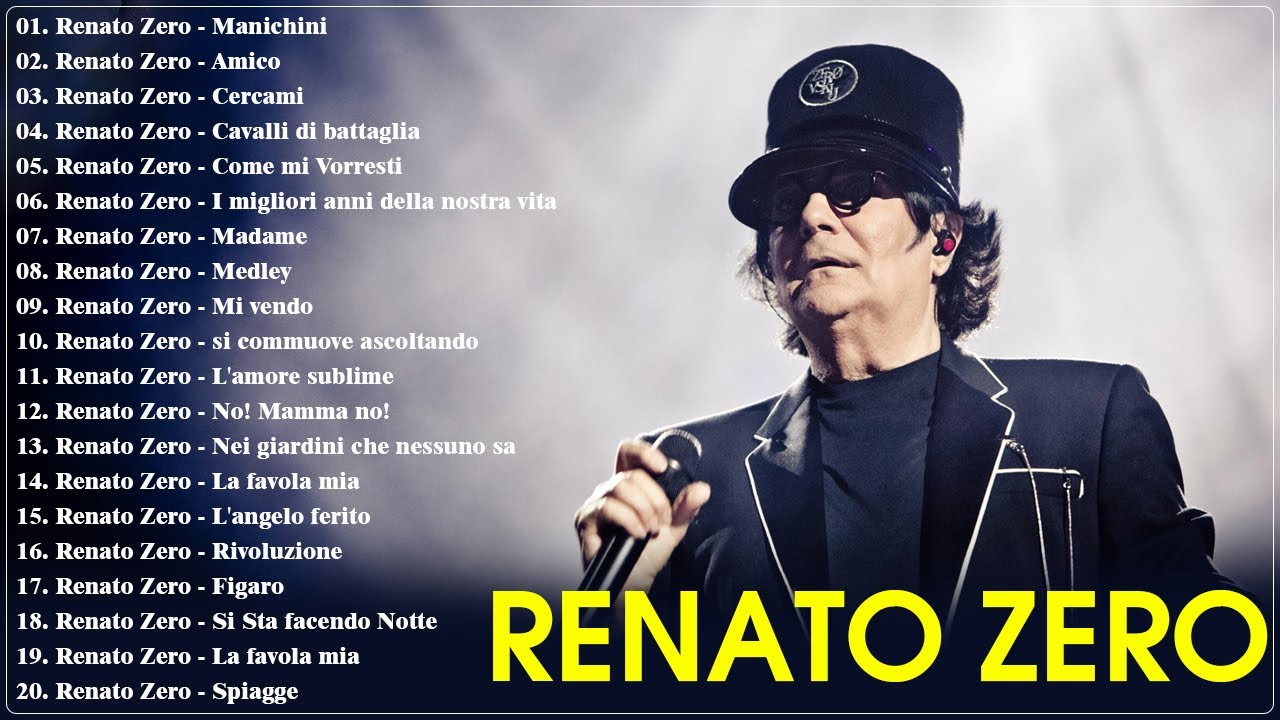 Tutte le canzoni più belle di Renato Zero - i grandi successi di Renato Zero - Renato Zero Medley