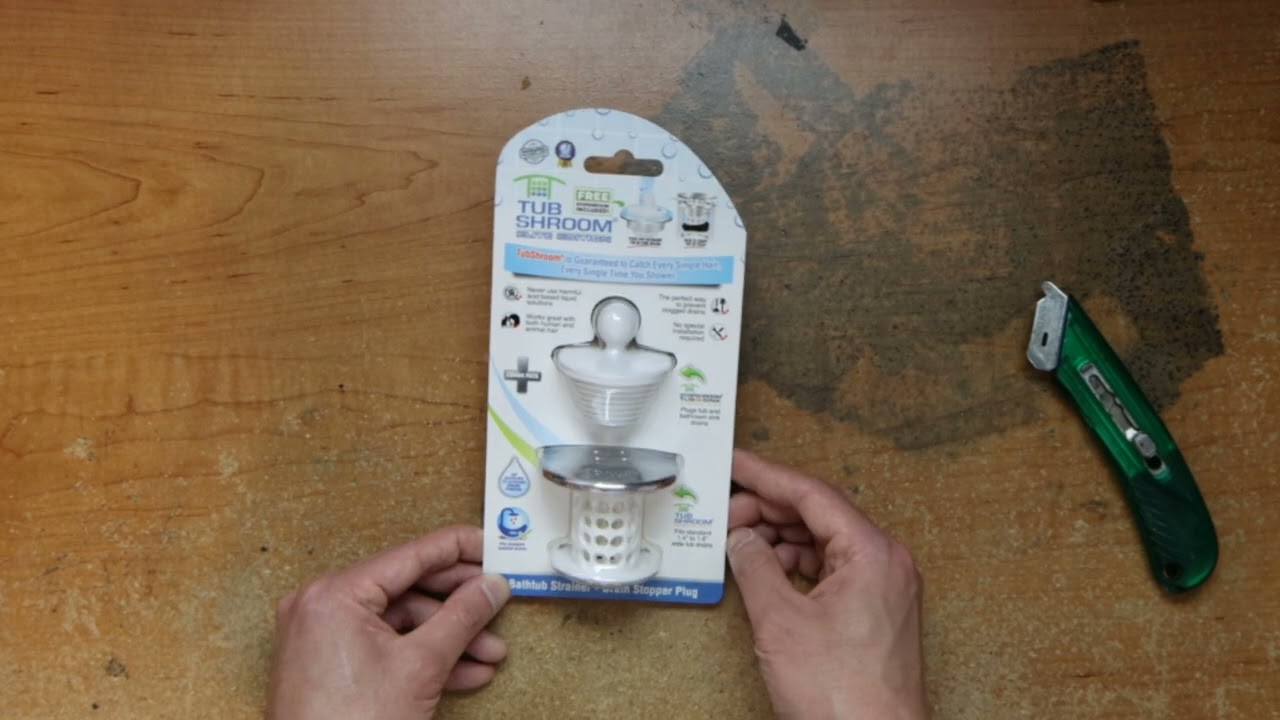 Raw Unboxing TubShroom Tub Drain Hair Catcher Combo Pack with Silicone Stopper, White Chrome   Drain