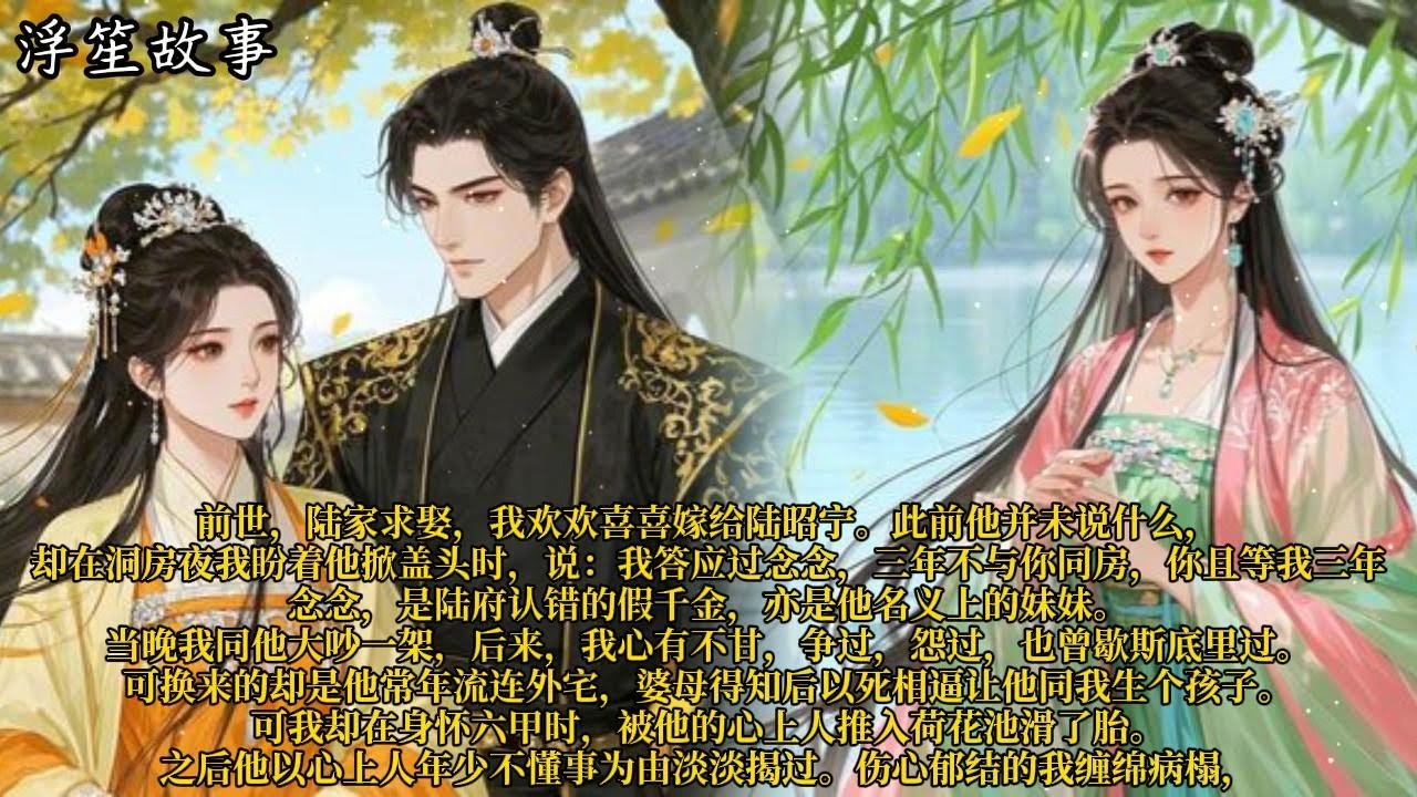 前世，陆家求娶，我欢欢喜喜嫁给陆昭宁。此前他并未说什么，却在洞房夜我盼着他掀盖头时，说：「我答应过念念，三年不与你同房，你且等我三年。」#重生 #大女主 #复仇 #宫廷 #夺权 #古风 #小说
