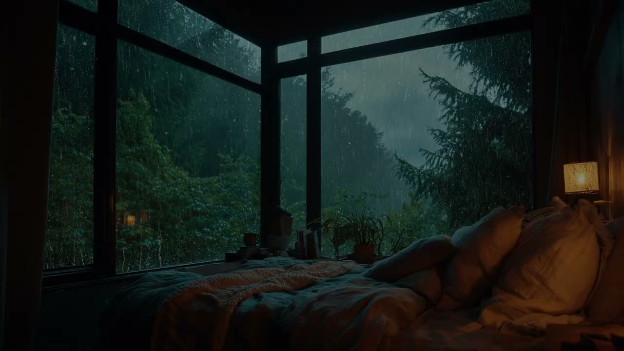 Soft rain stays patient 🌿 while the hours stretch quietly inside tonight slowly now