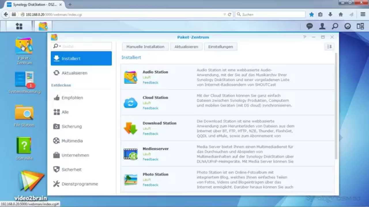 NAS f&uuml;r Einsteiger mit Synology Tutorial: DLNA: Medienserver einrichten |video2brain.com