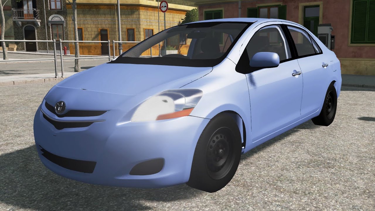BeamNG.drive - Toyota Yaris Sedan 2007 - Car Show Test Drive Crash . 4K 60fps.
