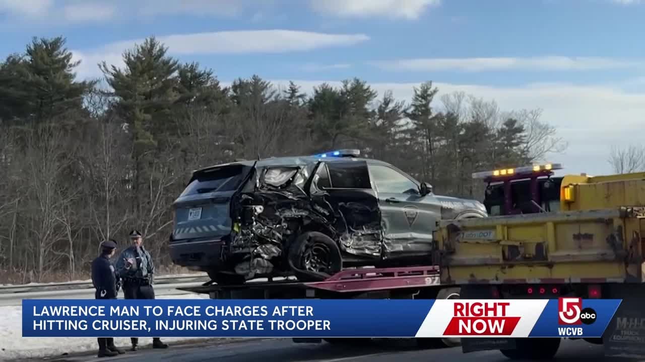 Mężczyzna z Massachusetts oskarżony po tym, jak policjant stanowy został ranny w wypadku w North Shore