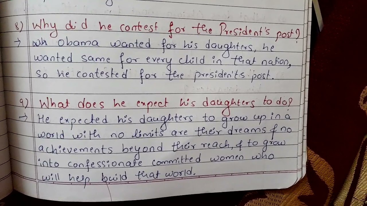 What I want for you and every child question answer #aletterfromobama #unit8 #obama #6th #english 