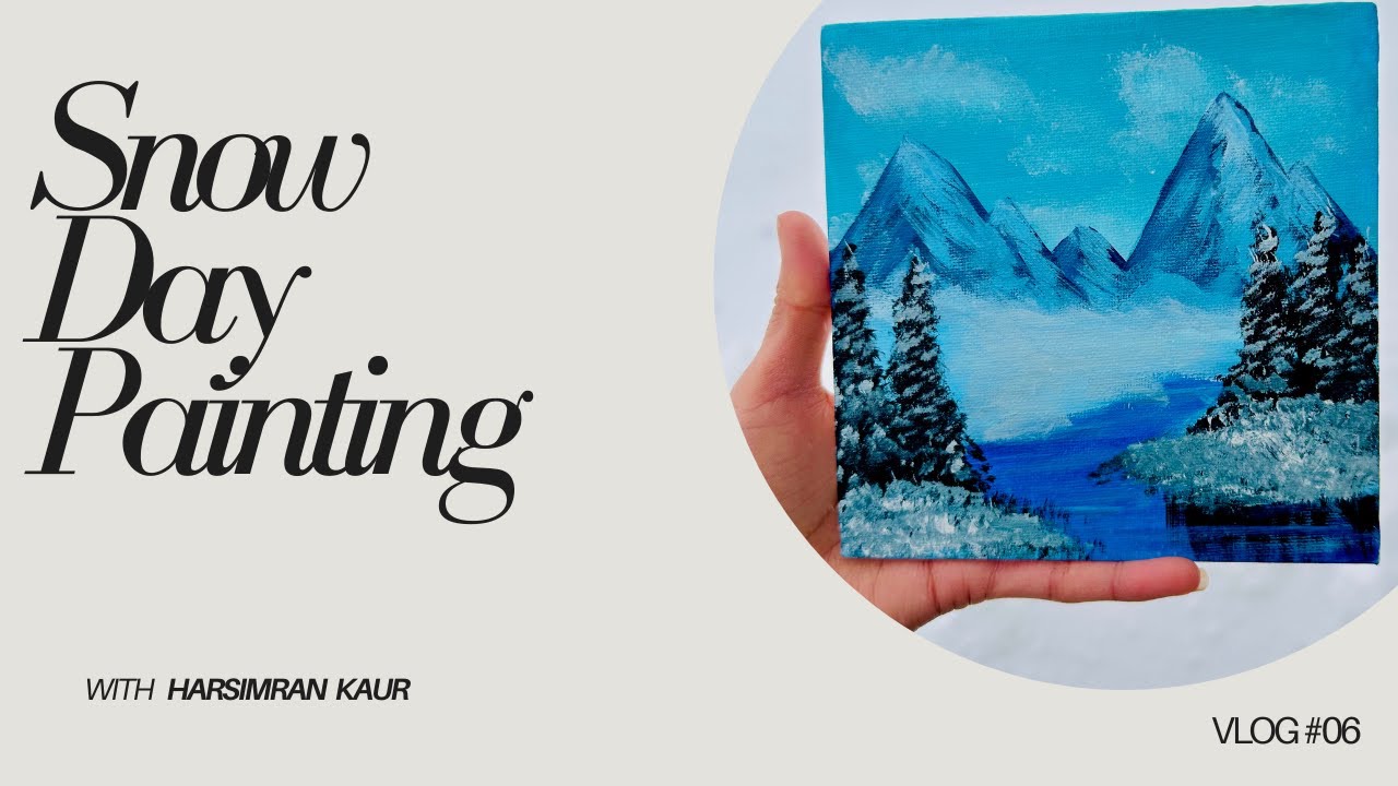 Snowy Mountain Landscape Painting | Calm Acrylic Painting Process ❄️🎨
