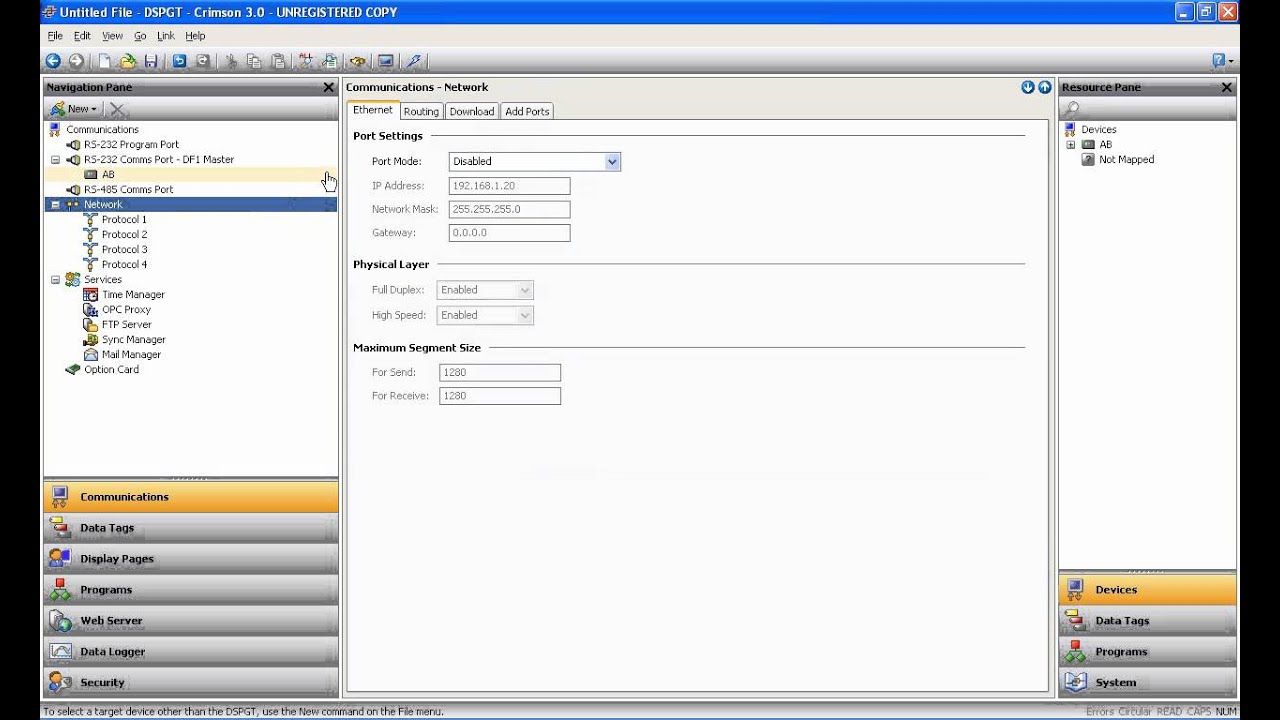Protocol conversion using Red Lion Crimson 3.0