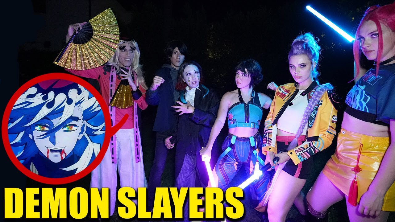 DEMON SLAYER vs KPOP DEMON HUNTERS in REAL LIFE! (Huntrix fight scenes)