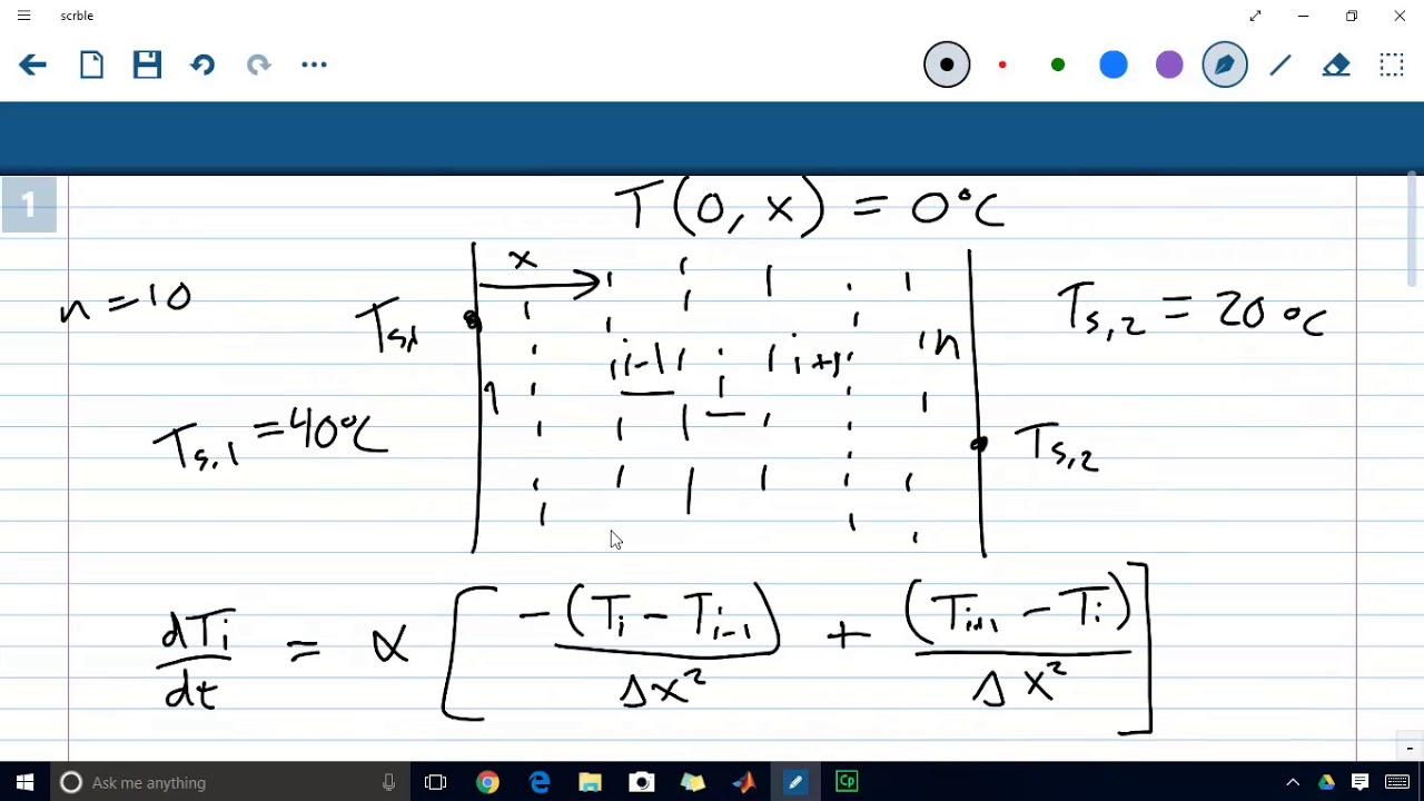 Solving the Heat Diffusion Equation (1D PDE) in Matlab
