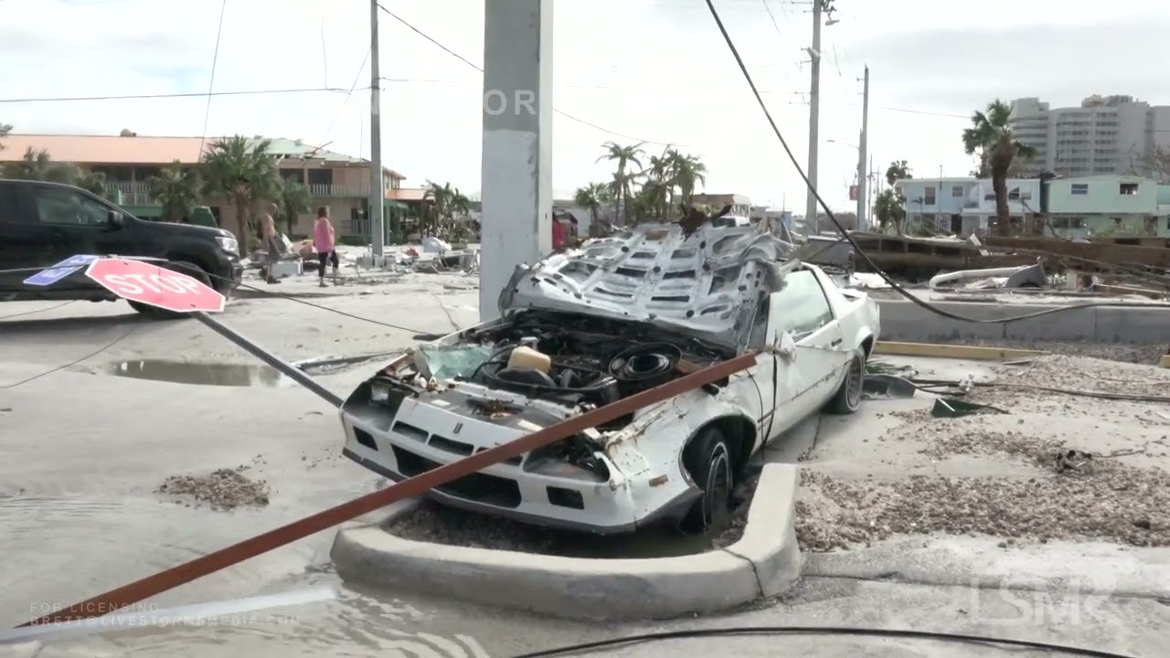 09-29-2022 Fort Myers Beach, FL  - Hurricane Ian Catastrophic Damage on Fort Myers Beach