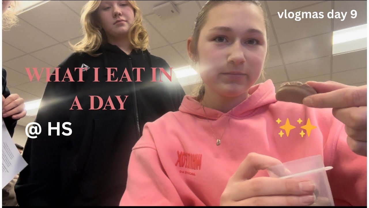 ЧТО Я ЕМ ЗА ДЕНЬ В ШКОЛЕ | Vlogmas День 9