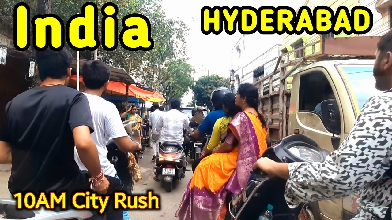 🚗 Hyderabad 10AM City Rush | Real Streets of India 🇮🇳