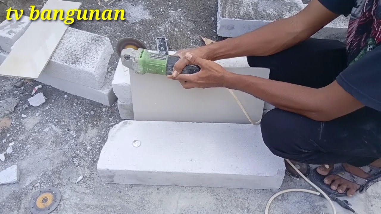 cara memotong granit miring untuk sudut an supaya rapih