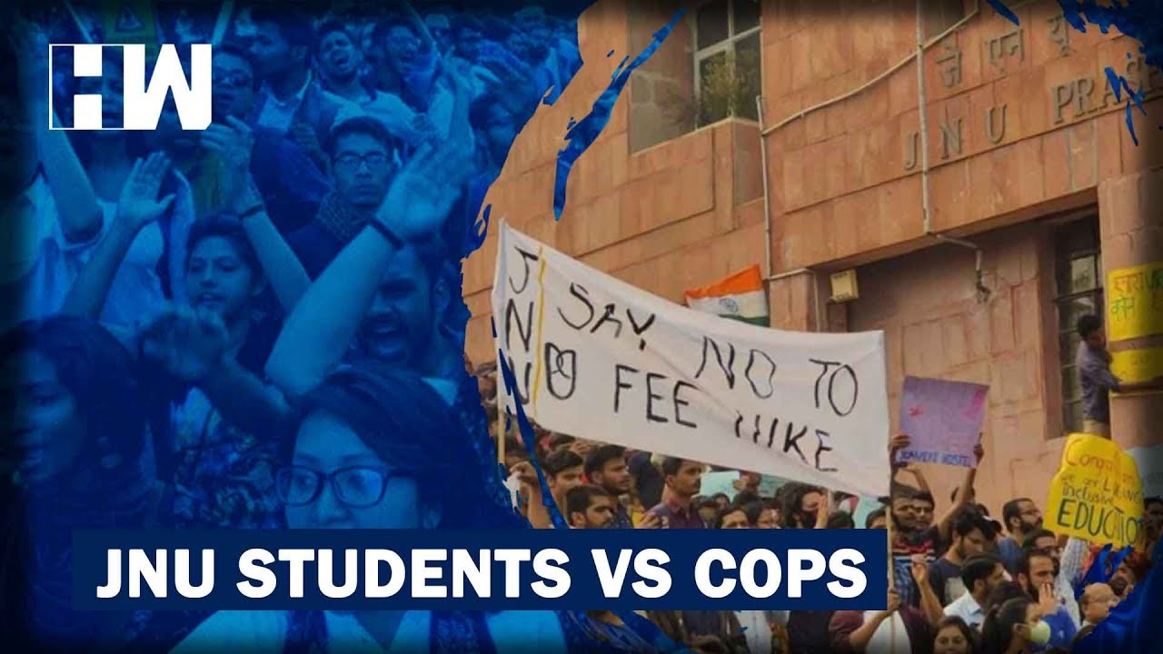 JNU students face-off with cops as protest over fee hike intensifies